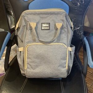 Gray and Tan Men's Backpack